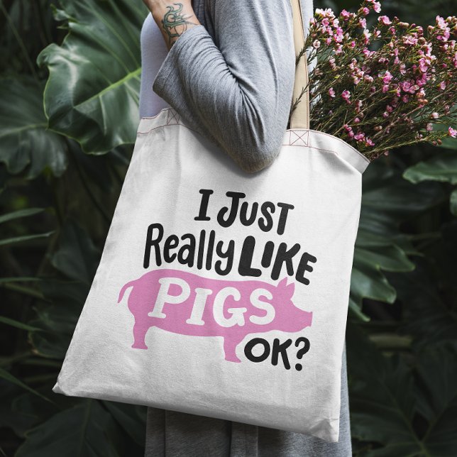 Tote Bag "J'aime vraiment les cochons, d'accord ?" (Créateur téléchargé)