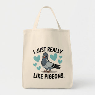 Tote Bag J'aime vraiment les pigeons