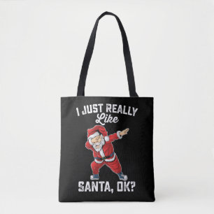 Tote Bag J'Aime Vraiment Père Noël OK Famille Noël