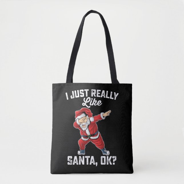 Tote Bag J'Aime Vraiment Père Noël OK Famille Noël (Devant)