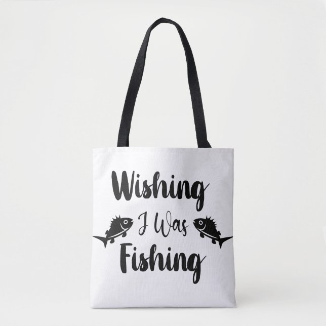 Tote Bag J'aimerais pêcher une citation drôle (Devant)
