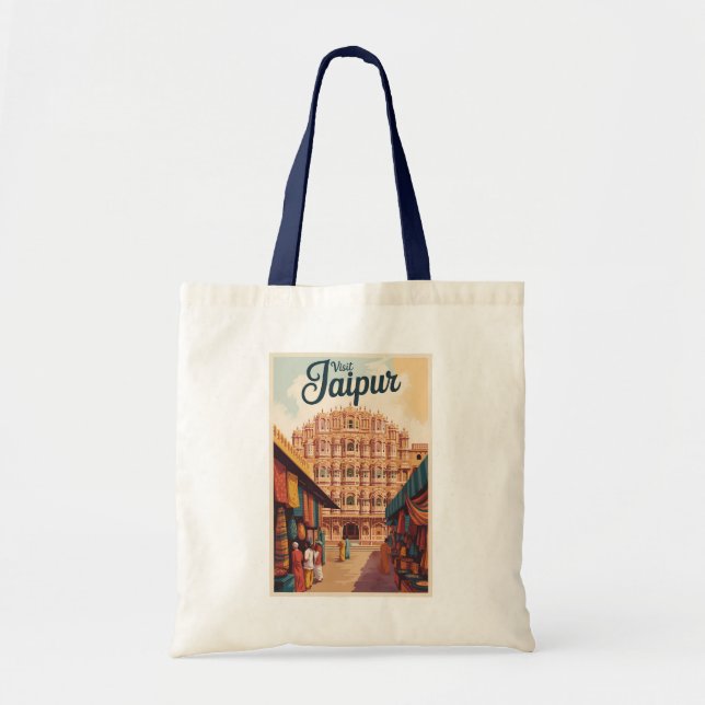 Tote Bag Jaipur Inde Hawa Mahal Illustration Art Voyage (Devant)