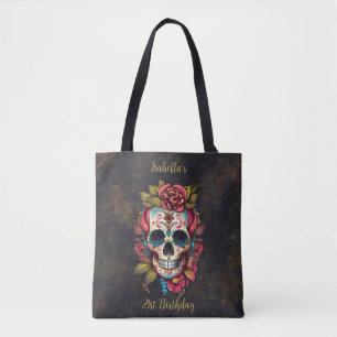 Tote Bag Jalon du crâne de sucre floral Anniversaire
