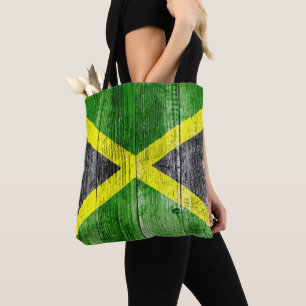 Tote Bag Jamaica Flag Grungy Distress Board
