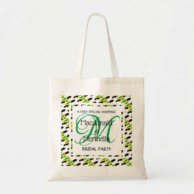 Tote Bag JAMAICA Monogramme Mariage Personnalisé (Devant)