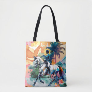 Tote Bag Jamaïcaine équestre de la fille du cheval