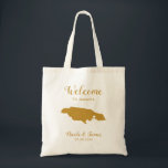 Tote Bag Jamaïque Destination Wedding Welcome Bag Fourre-to<br><div class="desc">Un sac cadeau de bienvenue mariage pour les clients extérieurs à la ville à votre mariage,  avec l'image de la Jamaïque,  avec le coeur vous pouvez placer à l'endroit précis. Remplissez fourre-tout avec vos goodies favoris.</div>