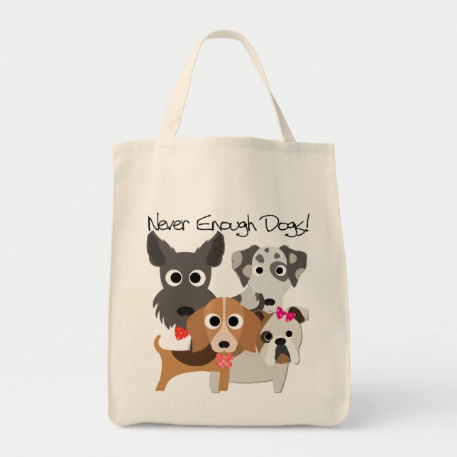 Tote Bag Jamais Assez De Chiens (Devant)