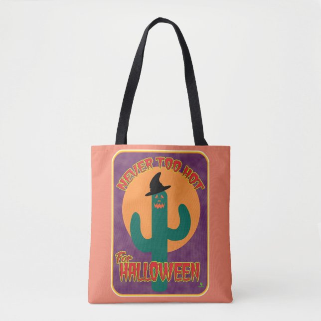 Tote Bag Jamais trop chaud Halloween Funny Artsy Cactus (Devant)