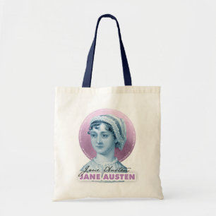 Tote Bag Jane Austen Portrait et signature rose