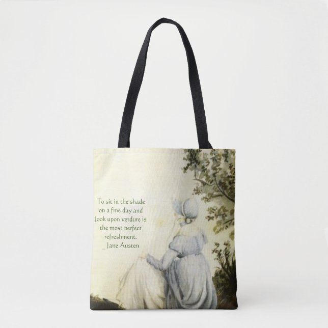 Tote Bag Jane Austen's Portrait +quote (Devant)