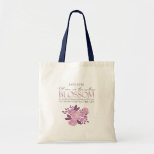 Tote Bag Jane Eyre - Pas de fleurs transitaires - Roses ros