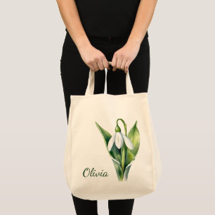 Tote Bag Janvier cadeaux de fleur Fleur de neige blanche