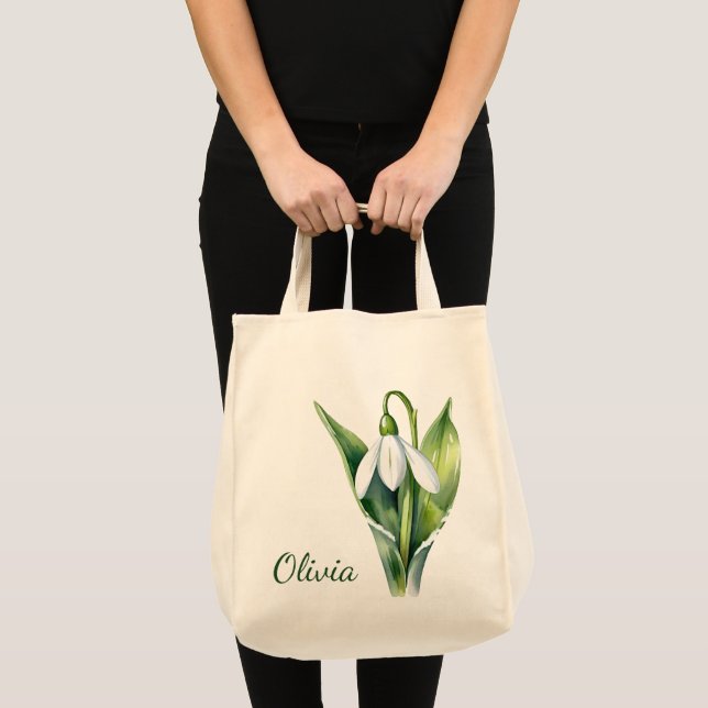 Tote Bag Janvier cadeaux de fleur Fleur de neige blanche (Devant (produit))