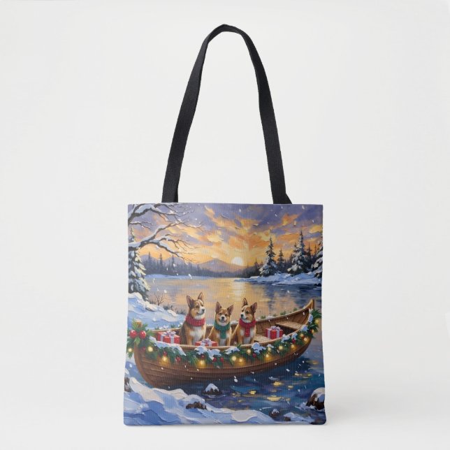 Tote Bag Japanese Chin Christmas Boat Holiday (Devant)