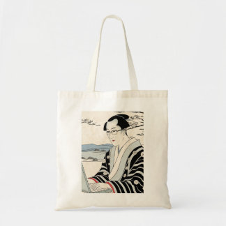 Tote Bag Japanese Ukiyoe Style Kimono Modern Office Worker