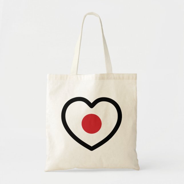 Tote Bag Japon | Coeur du drapeau japonais (Devant)