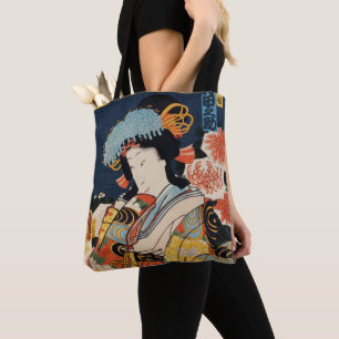 Tote Bag Japonais Geisha Vintage Art asiatique Orient color
