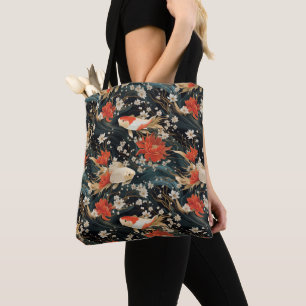 Tote Bag Japonais Koi Poisson Motif