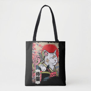 Tote Bag Japonais Samurai Chat Guerrier Japon Ninja Kitten