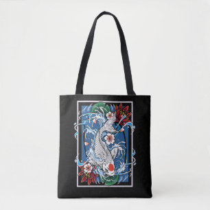 Tote Bag Japonaise Koi Poisson Cerisier Fleur Carpe Pêche