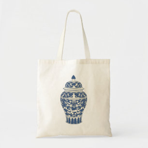 Tote Bag Jar de gingembre bleu et blanc Fourre-tout