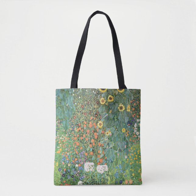 Tote Bag Jardin agricole avec tournesols par Gustav Klimt (Devant)