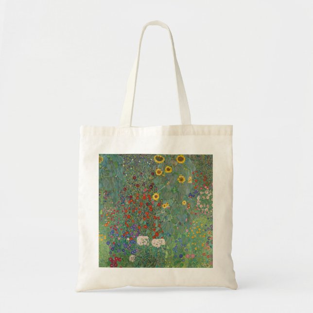 Tote Bag Jardin agricole de Klimt avec tournesols (Devant)