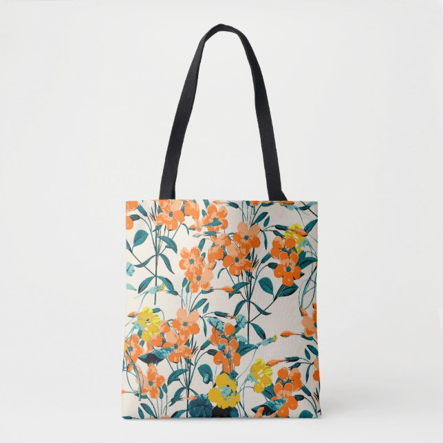 Tote Bag Jardin aux fleurs. Petites fleurs mignonnes et bra (Devant)