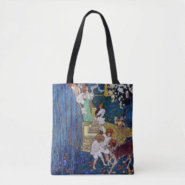 Tote Bag Jardin avec chien et chat, Jessie Willcox Smith (Devant)
