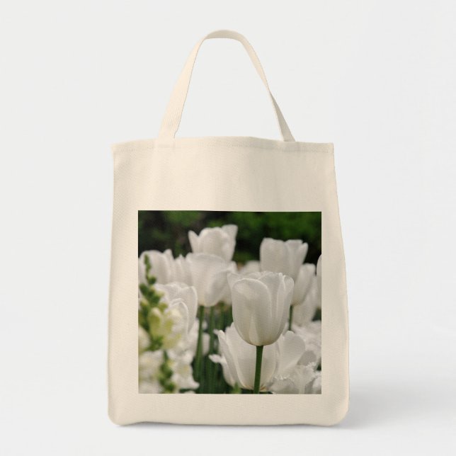Tote Bag jardin blanc de tulipe (Devant)