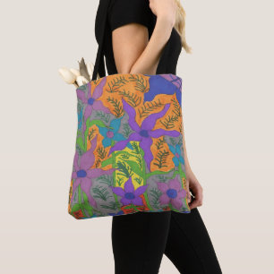 Tote Bag Jardin bohémien violet