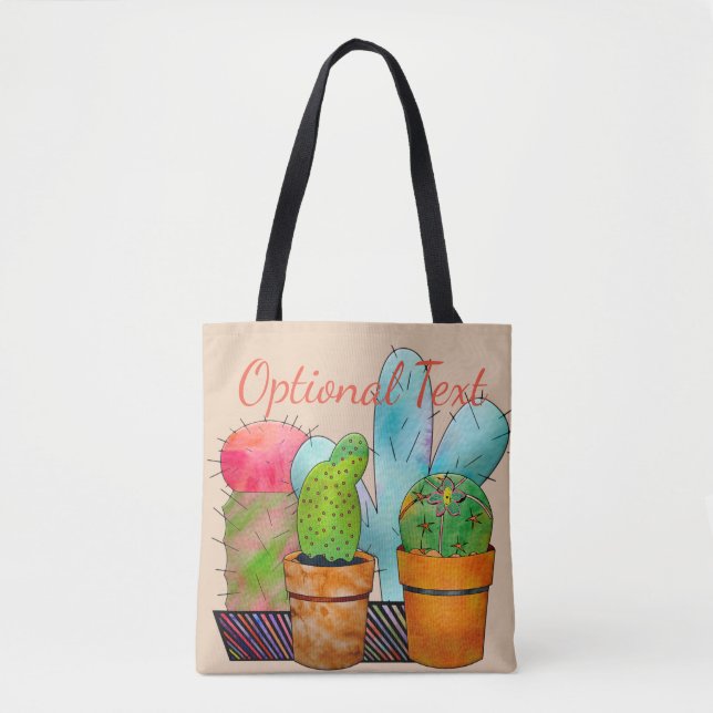 Tote Bag Jardin coloré de Cactus (Devant)