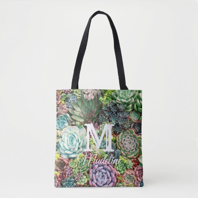 Tote Bag Jardin coloré Succulent (Devant)