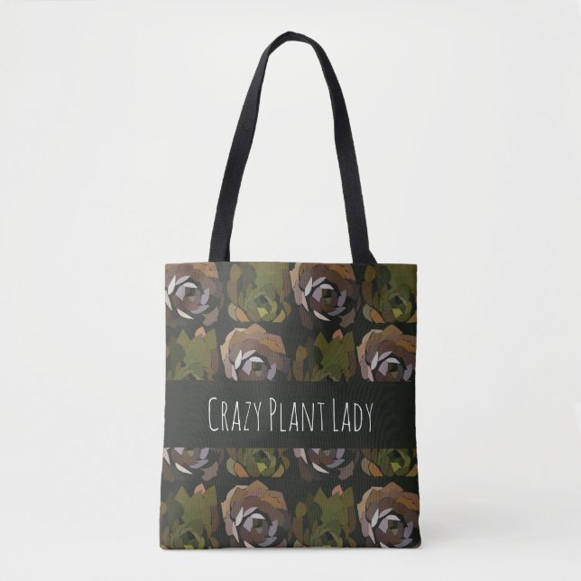Tote Bag Jardin de cactus feuilles vertes botanique  (Devant)