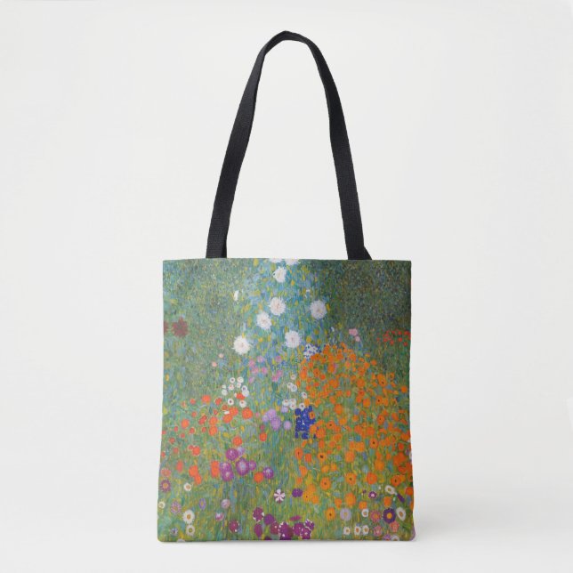 Tote Bag Jardin de fleurs par Gustav Klimt (Devant)