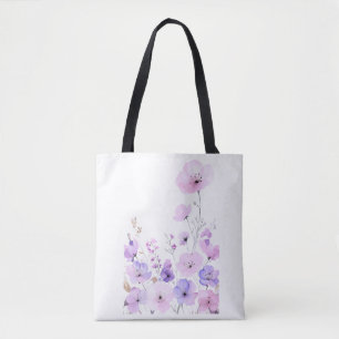 Tote Bag Jardin de fleurs sauvages pastel Douce floraison f