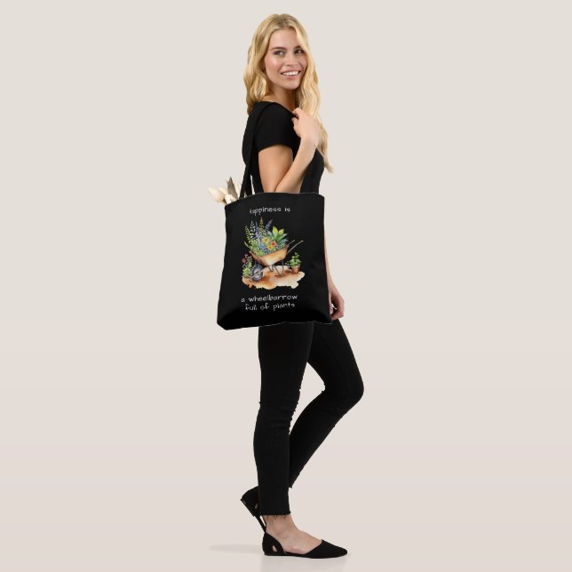 Tote Bag Jardin de la brouette du bonheur Plante Citation N (Sur le modèle)