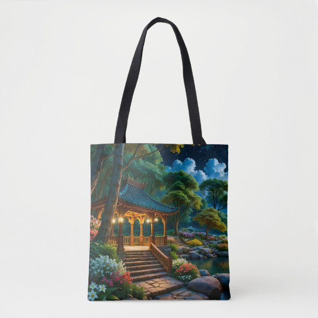 Tote Bag Jardin de la nuit tranquille (Devant)
