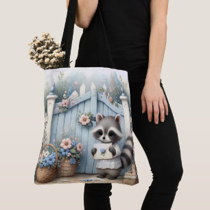 Tote Bag Jardin de lettres du raton laveur pastel