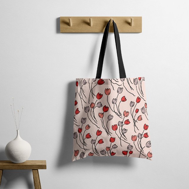 Tote Bag Jardin de Tulipes en Roses (Créateur téléchargé)