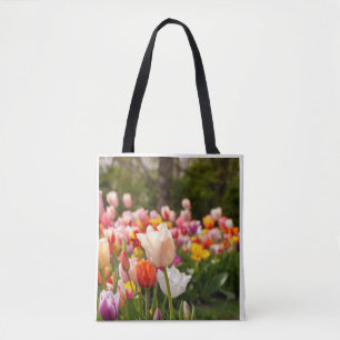 Tote Bag Jardin de tulipes printanières coloré Photographie