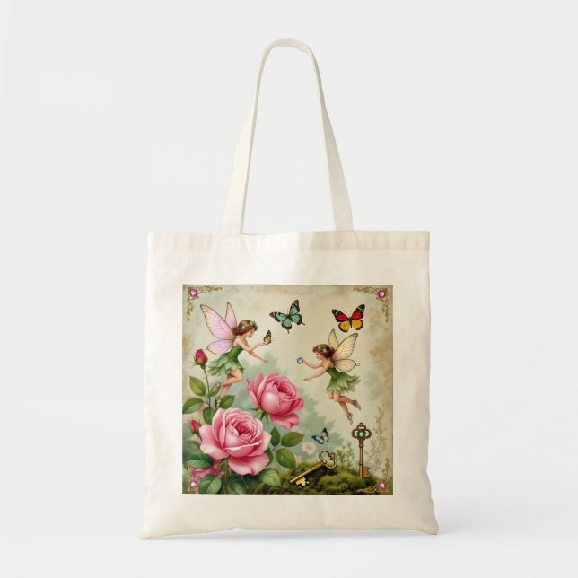 Tote Bag Jardin Enchanté des Fées Florales (Devant)