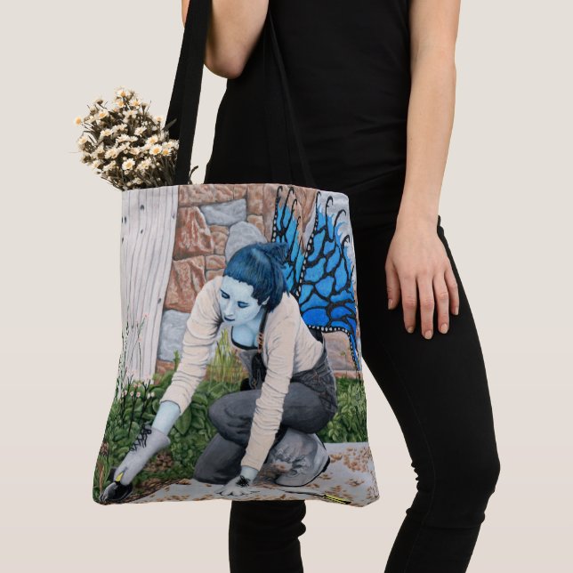 Tote Bag Jardin Fairy foncé jardinier Imaginaire Graphic Fo (De près)
