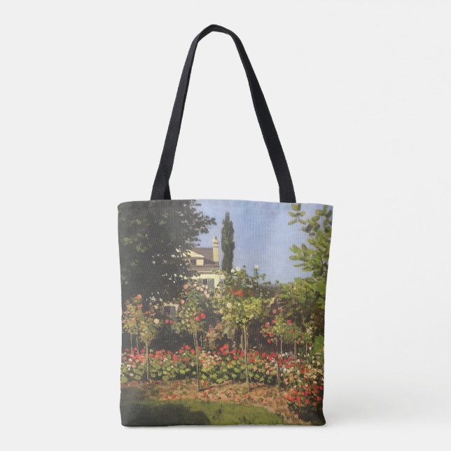 Tote Bag Jardin fleuri à Sainte Adresse par Claude Monet (Dos)