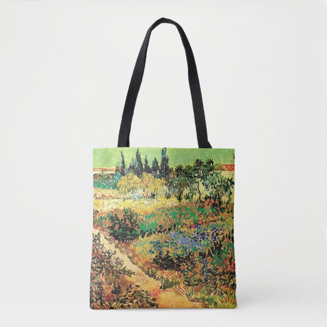Tote Bag Jardin fleuri avec chemin par Vincent van Gogh (Devant)