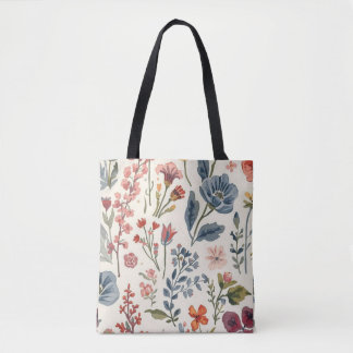 Tote Bag Jardin Fleurs Colorées Fleur Sauvage Prairie de Pr