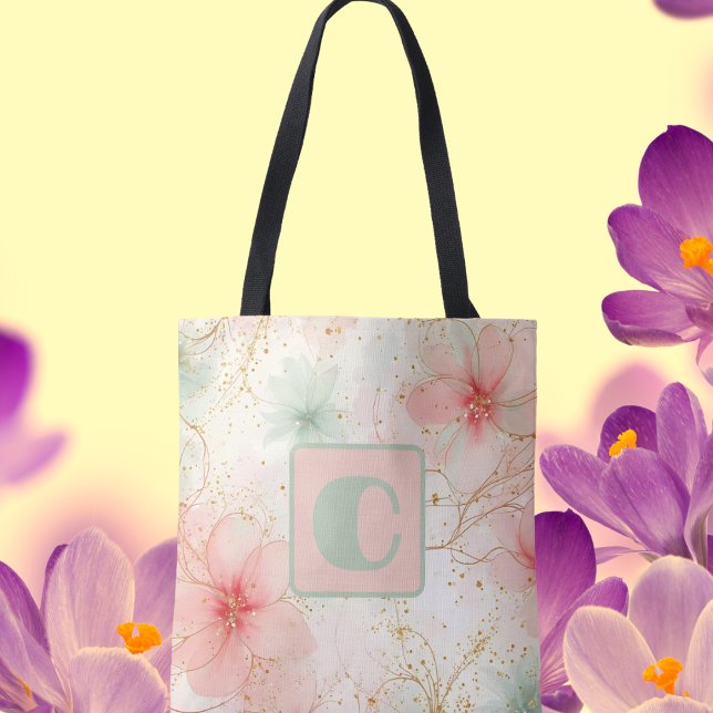 Tote Bag Jardin floral d'aquarelle printanière (Créateur téléchargé)