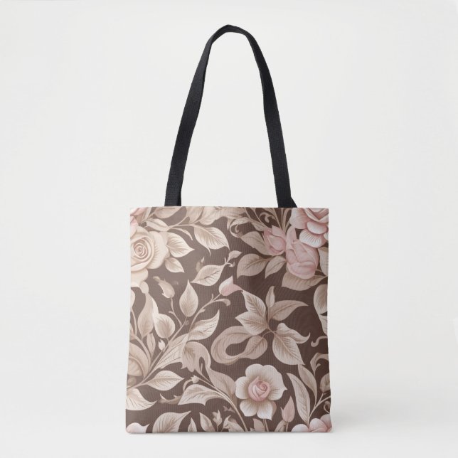 Tote Bag Jardin Floral Mocha (Devant)