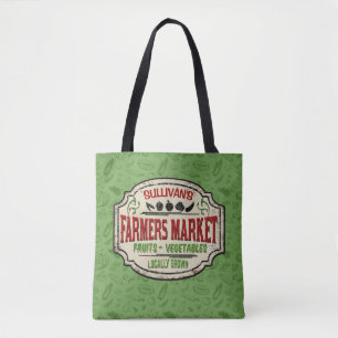 Tote Bag Jardin frais AJOUTER LE NOM Localement Cultivé Far